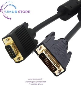 Resim DVI To VGA Kablo Dvı 24+1 To VGA 15 Pin Çevirici Kablo 5 m 