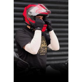 Resim Kol Çorabı Güneş Korumalı Motosiklet Bisiklet Kol Çorabı Kolluk Beyaz 