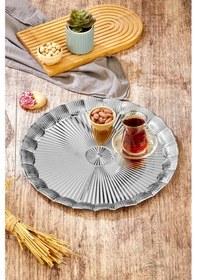 Resim Cooker 35 Cm Metal Yuvarlak Gümüş Sunum Tepsisi Ckr3903 Diğer 