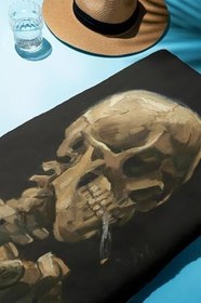 Resim Dijital Baskı Plaj Deniz Havlusu Modern İskelet Desenli Peştamal HVL0032 