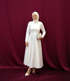 Resim MOOLİSA Esil Beyaz Tesettür Abiye 
