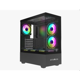 Resim Strong Melkor Siyah 6x 120MM Argb Atx Gaming Bilgisayar Kasası Powersız 