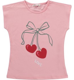 Resim Civil Girls Kiraz Desenli 6-9 Yaş Pijama Takımı - Pudra - Pudra / 9-10 Yaş 