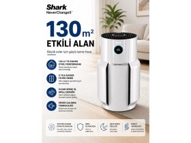 Resim Shark 130 M² 4 Katmanlı Hepa Filtreli Akıllı Sensörlü Anti-Odor Hava Temizleyici Ev Ofis Koku Beyaz Wi-Fi Uygulama Pm2.5 