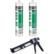 Resim Ceresit 2 Adet Ceresit Şeffaf Silikon ve Silikon Tabancası 