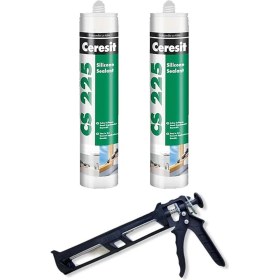 Resim Ceresit 2 Adet Ceresit Şeffaf Silikon ve Silikon Tabancası 