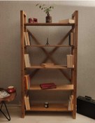 Resim Masif Ahşap Kitaplık 