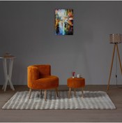 Resim mhrgroup cma Modern Teddy Kumaş Ahşap Ayaklı Berjer Koltuk & Puf | Şıklık ve Konfor Bir Arada İkili Çay Seti 