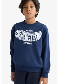 Resim Defacto Erkek Çocuk Regular Fit Bisiklet Yaka Sweatshirt F2841a825aunv241 Lacivert 