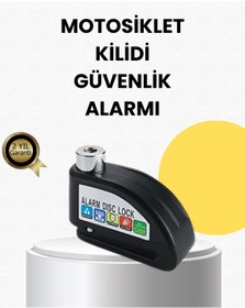 Resim Marsilyan Çelik Gövdeli Alarm Disk Kilidi Motosiklet ve Bisiklet İçin Güvenlik ILKELGRP-5835 