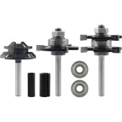 Resim Harmonyha 7pcs Ahşap Freze Kesici 45 Derek Tenon Kesici Jigsaw 3-Dot Tip Tip Gravür Makinesi Ahşap Kesici (Yurt Dışından) 