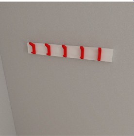 Resim Hepsi3boyutlu Modern Duvar & Kapı Kanca Askılık - 5 Adet Kırmızı Kanca Askılık - Model No : 2 Kırmızı 