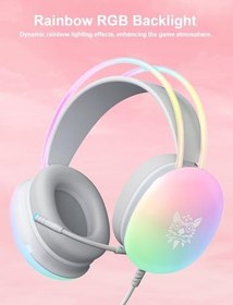 Resim Mikrofonlu Oyun Kulaklıkları, RGB Gökkuşağı LED Işık, PS4/PS5/MAC/XBOX/Dizüstü Bilgisayar için PC Kablolu Hafif Oyun Kulaklığı, 3,5 mm Ses Aşırı Kulak Kulaklığı, Stereo Surround, Otomatik Ayarlama 