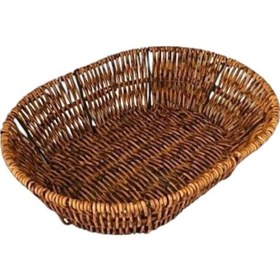 Resim Hasır Rattan Ekmeklik Ekmek Sepeti Oval 