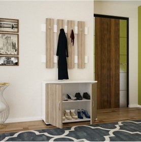 Resim Portmanto Ayakkabılık Vestiyer Askılıklı Ayakkabılık Dolabı Ard-126 Cordoba - Beyaz 