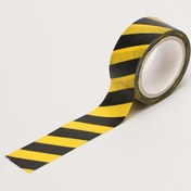 Resim Yüksek Görünürlüklü Sarı & Siyah Çapraz Bant, 1.5cm Genişlik x 5.0metre Uzunluk - Kolay Yırtılabilir, DIY Projeler, Trafik İşaretleri & Oyuncak Güvenliği, Dekoratif DIY Etiketler için Mükemmel, 1 adet 
