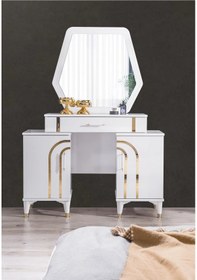 Resim Sole Modern Aynalı Şifonyer Siyah - Krem 