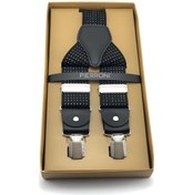 Resim Pierroni Siyah Beyaz Noktalı Pantolon Askısı 