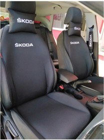 Resim Skoda Nakışlı Ön Ikili Oto Koltuk Kılıfı 