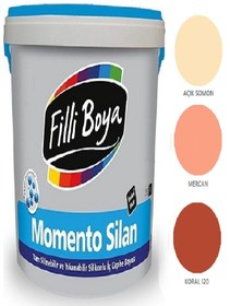 Resim Filli Boya Momento Silan Tam Silinebilir Yıkanabilir Silikonlu Ipek Mat Boya 1,25lt (mercan) 