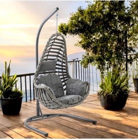 Resim Capri Swing Milas Tekli Rattan Bahçe Salıncağı | Balkon Salıncağı 