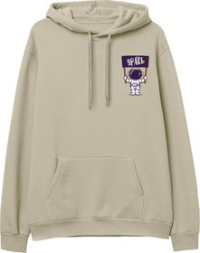 Resim Astro-4 Baskılı Krem Hoodie 