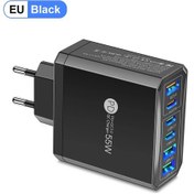 Resim 55 W 3 Usb 3 Pd Şarj Cihazı Hızlı Şarj Qc3.0 Seyahat Şarj Cihazı İphone Uyumlu 15 14 Eu Black Plug 1 Adeat 