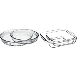 Resim Paşabahçe Borcam Kare Borcam Yuvarlak 4 Parça Süper Set 