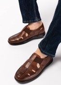 Resim maximoda Hakiki Deri, Terletmez, Klima Tabanlı, Rahat Kalıp Erkek Sandalet 
