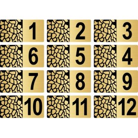 Resim Özarslan Dizayn Metal Kapı Masa Dolap Posta Kutusu Numarası 5X10 cm Altın Renk (1…12) 