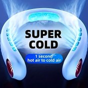 Resim Taşınabilir Fanlar, Küçük Boyun Fanı, USB Şarjlı Mini Fan Ayarlanabilir 5 Rüzgar Hızı ile, LED Güç Göstergeli Kişisel USB Fan, Ofis İçin Taşınabilir Soğutma Fanı, Okula Dönüş Hediyesi 