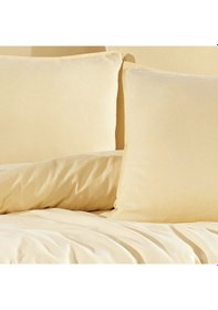Resim Çift Kişilik Nevresim Takımı 200x220 160x200+30 Lastikli Çarşaf 4 Yastık Kılıfı Sarı Sarı 
