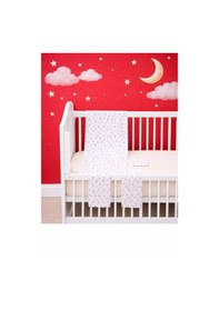 Resim More Home Müslin Bezi Set 5 Parça % 100 Pamuklu Yıldızlı Gri - Beyaz 