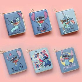 Resim Disney Stitch Mini Cüzdan - Sevimli Karikatür Baskılı Sentetik Para Cüzdanı, Fermuarlı, Kompakt Seyahat ve Hediye Kadınlar İçin, Mavi ve Beyaz Tasarım, Günlük Kullanım İçin Mükemmel, Sevimli Cüzdan, Kadınlar İçin Cüzdan, Cüzdan İçin, Cüzdan İçin 