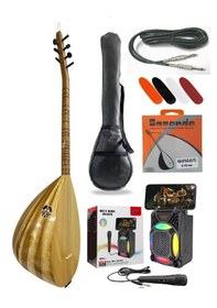 Resim Kısa Sap Bağlama Saz Seti Üst Kalite Jak Girişli 