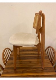 Resim Zion Sandalye Hasırlı Ahşap 4adet Açık Ceviz 