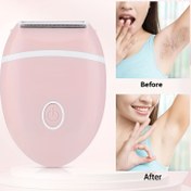 Resim Kadınlar için mini elektrikli tıraş makinesi, taşınabilir kuru pil, ağrısız çok fonksiyonlu trimmer, çıkarılabilir başlık, koltuk altı, bacak ve bikini hattı şekillendirme için uygun, ev ve seyahat seti, pembe ve yeşil renk seçenekleri 