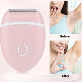 Resim Kadınlar için mini elektrikli tıraş makinesi, taşınabilir kuru pil, ağrısız çok fonksiyonlu trimmer, çıkarılabilir başlık, koltuk altı, bacak ve bikini hattı şekillendirme için uygun, ev ve seyahat seti, pembe ve yeşil renk seçenekleri 
