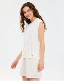 Resim Skechers W Soft Touch Loose Fit T-shirt Kadın Beyaz Tshirt S2610047-3855 