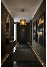 Resim Bohem Aydınlatma Modern Gold Altın Kristal Sarkıt Avize Koridor Antre Uyumlu Şeffaf Kristal Cam Gold Altın Gold 