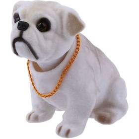 Resim Dinosaurs Beyaz Açık Gri Araba Için Kafa Sallayan Bulldog Köpek Dekorasyonu Sallayarak 