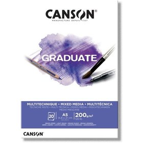 Resim Canson Graduate Mixed Media Çok Amaçlı Çizim Defteri 200 G A5 