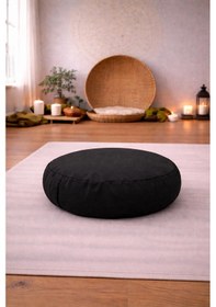 Resim Zafu Yoga Meditasyon Minderi - Yuvarlak Meditasyon Minderi Siyah 
