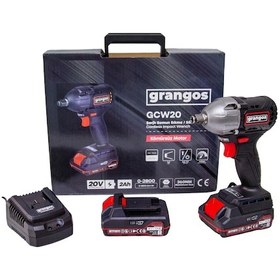 Resim Grangos GCW20-T2 20v 2 Ah Çift Akülü Somun Sıkma Sökme 1/2 360 Nm 