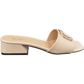 Resim Ventes 01903z Küt Burunlu Tokalı Kadın Kısa Kalın Topuklu Terlik Çok Renkli 