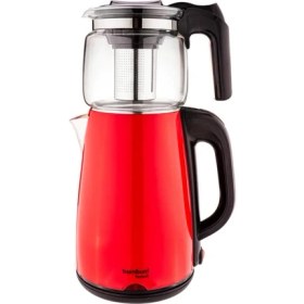Resim Bambum Teatech - Cam Demlikli Çay Makinası Kırmızı 