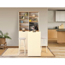 Resim Lyon Katlanabilir Masalı Kahve Köşesi 90 Cm Krem Sedef 