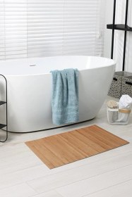 Resim Mucit Home Bambu Kaydırmaz Tabanlı Banyo Paspası/matı 70 45cm Ahşap 