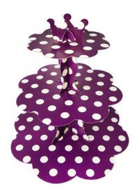 Resim Cup Cake Standı Puantiyeli Karton Mor Pk:1 +3 