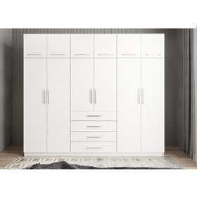 Resim Biray 6 Kapaklı Gardırop Dolap Beyaz 